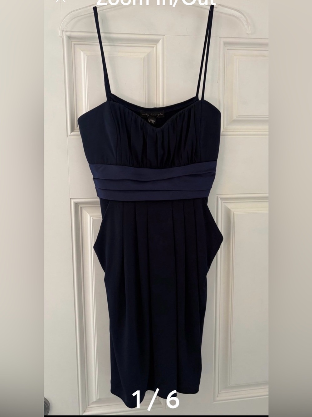 Navy Spaghetti Strap Cocktail Dress